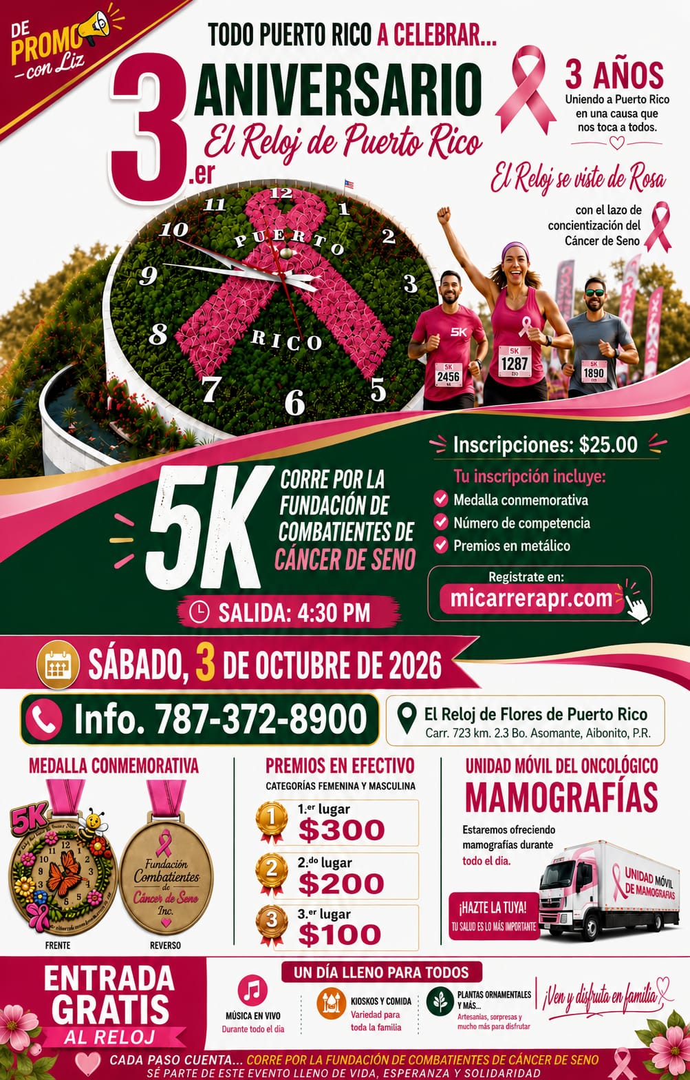 Portada de 5k del Reloj de Puerto Rico