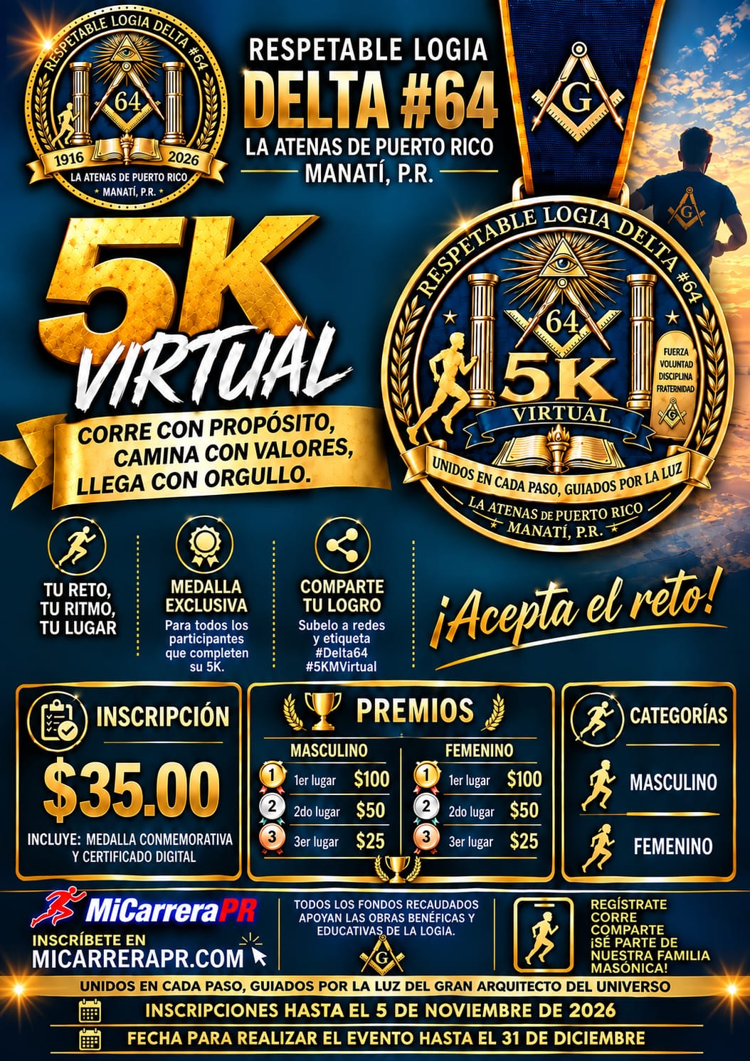 Portada de 5k Virtual - Logia Delta 64