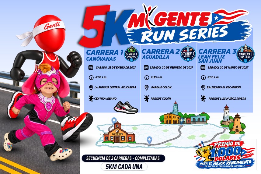 Portada de MiGente 5k Run Series - Las 3 Carreras
