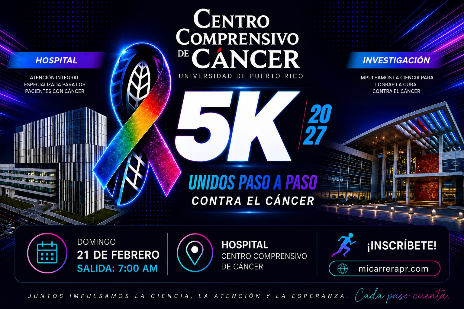 Portada de 5k Unidos Paso a Paso Contra el Cáncer