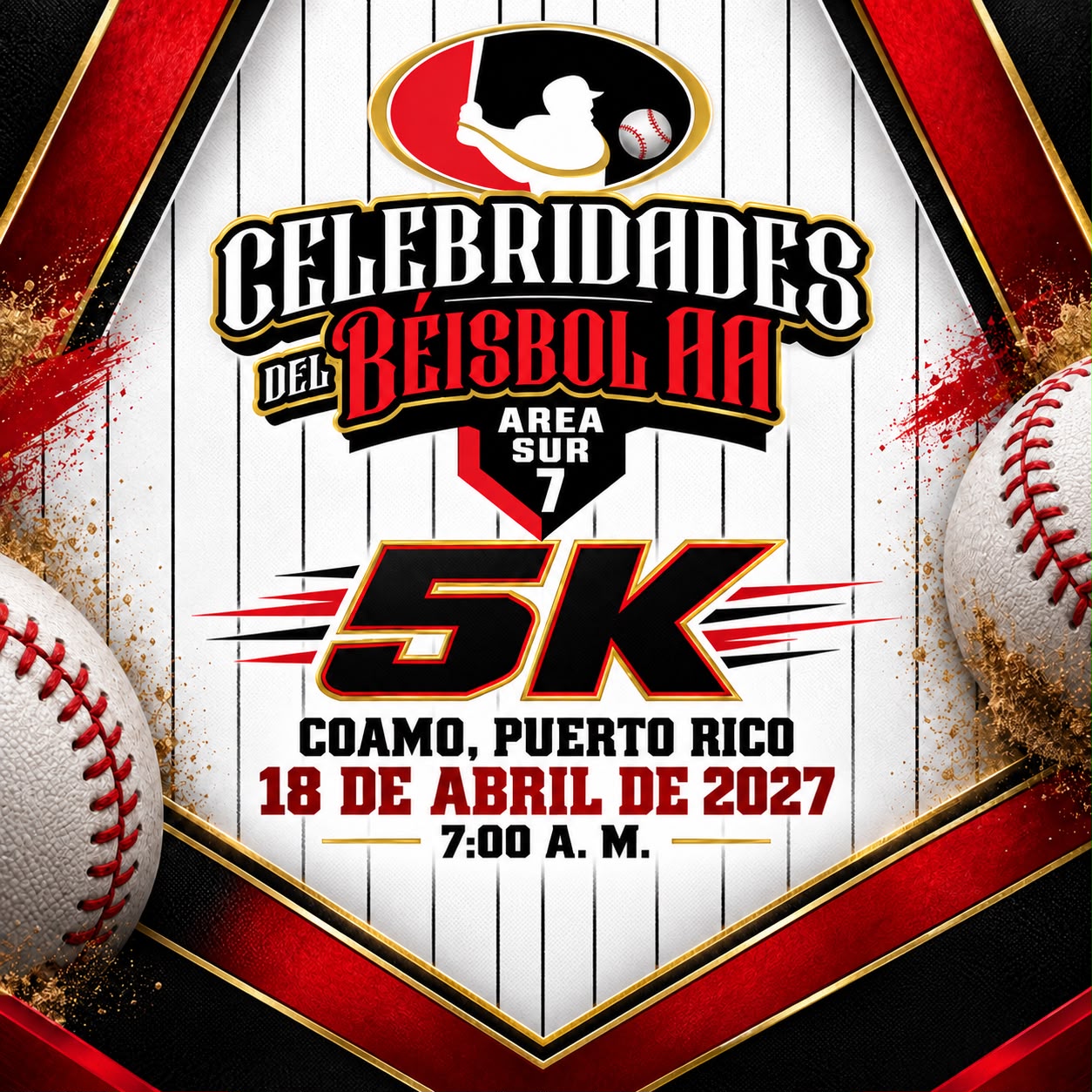 Portada de 5K Celebridades del Béisbol Doble A – Área Sur 7